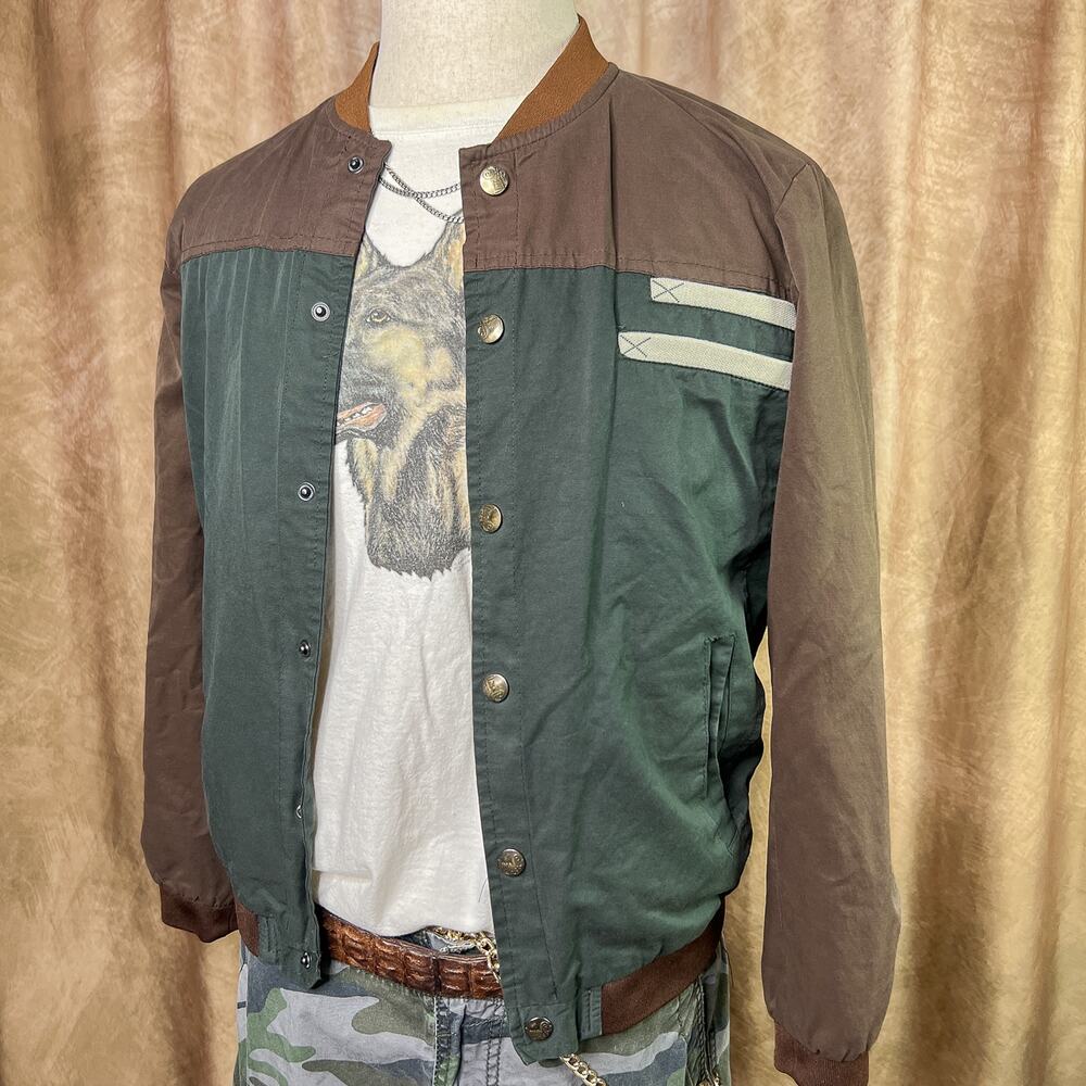 Vintage Y2K Color Block Bomber Jacket Windbreaker Striped Skater Streetwear